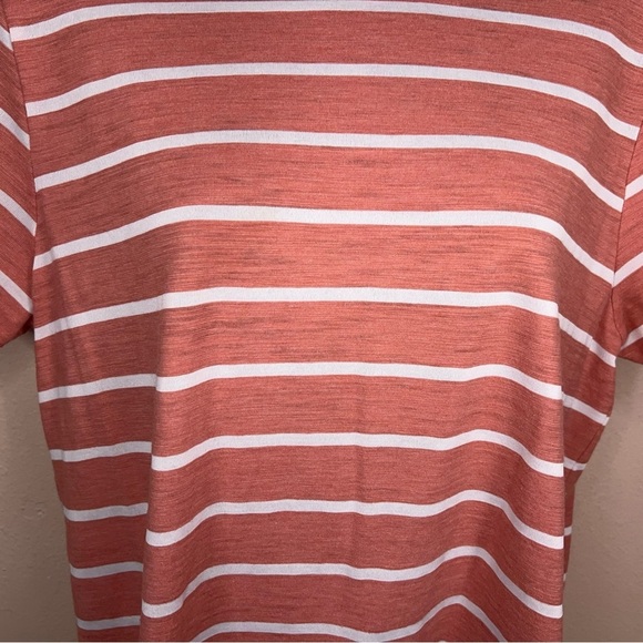 Large Mauve Orange White Striped Tee Time And Tru Casual Cotton Blend Preppy - Picture 8 of 13